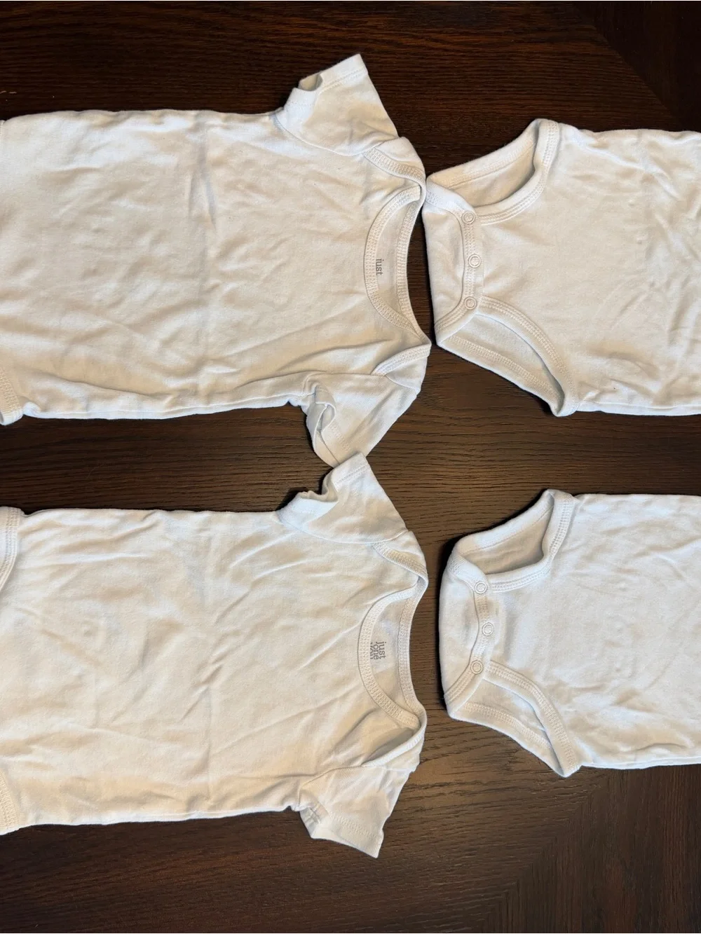 Carter’s Just One You White Short Sleeve Baby Bodysuits Onesies 6M 4 Pack